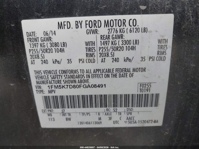 2015 FORD EXPLORER 1FM5K7D80FGA08491 Photo 8