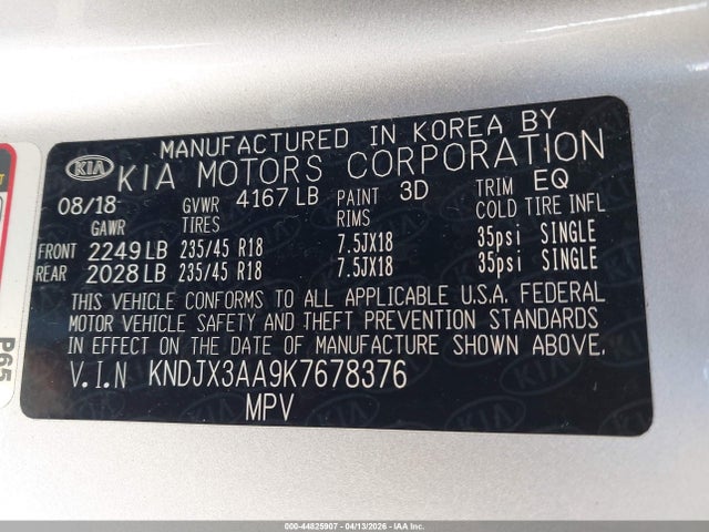 Продаж на аукціоні авто 2019 Kia Soul !, vin: KNDJX3AA9K7678376, номер лоту: 44825907