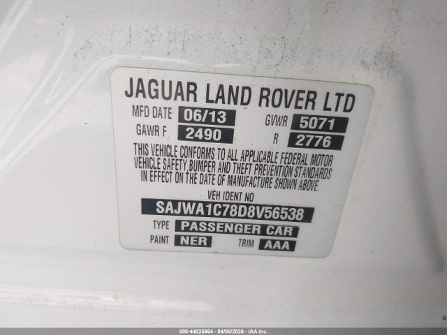 2013 JAGUAR XJ SAJWA1C78D8V56538 Photo 8