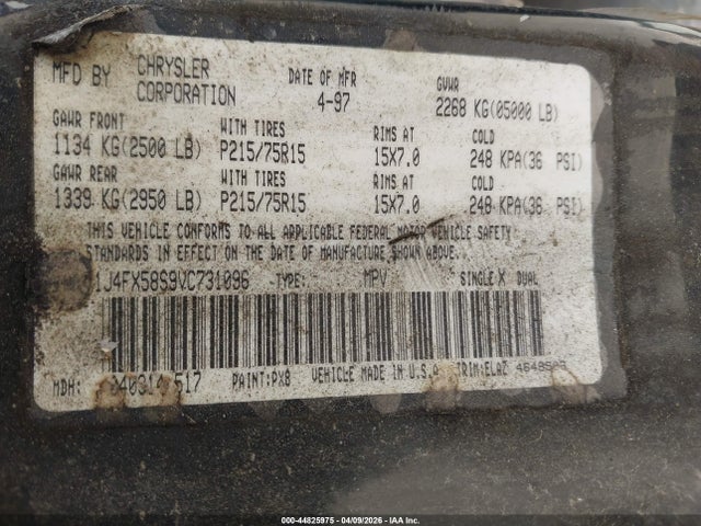 Продажа на аукционе авто 1997 Jeep Grand Cherokee Laredo/tsi, vin: 1J4FX58S9VC731096, номер лота: 44825975