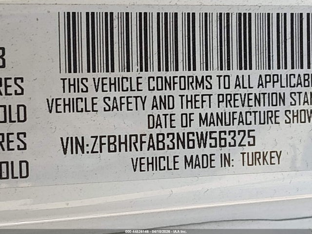2022 Ram Promaster City Cargo Van მანქანა იყიდება აუქციონზე, vin: ZFBHRFAB3N6W56325, აუქციონის ნომერი: 44826146