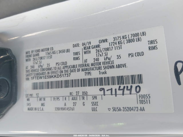 Ford F-150 Xlt 2019 1FTEW1E59KKD51737 Image 9