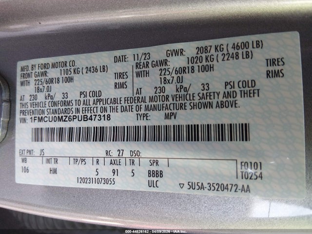 2023 FORD ESCAPE 1FMCU0MZ6PUB47318 Photo 8