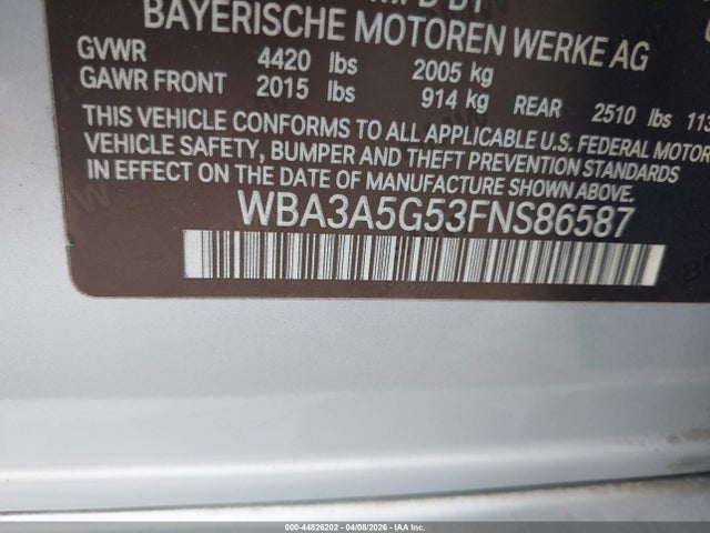 2015 BMW 328I WBA3A5G53FNS86587 Photo 8