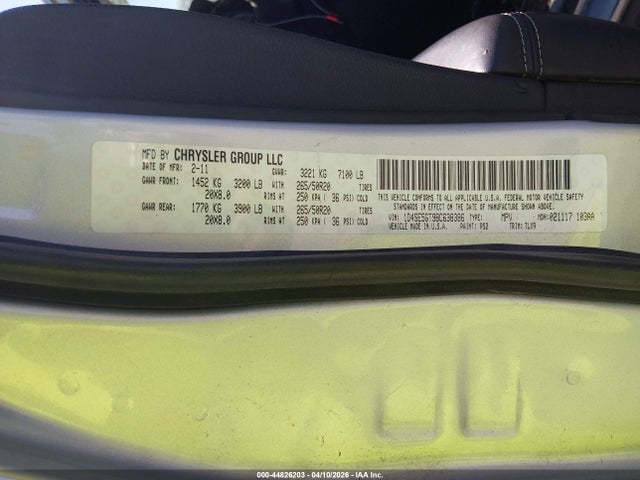 44826203 :رقم المزاد ، 1D4SE5GT9BC638386 vin ، 2011 Dodge Durango Citadel مزاد بيع