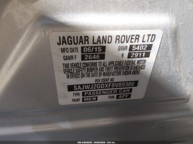 2015 JAGUAR XJ SAJWJ2GDXF8V89386 Photo 8