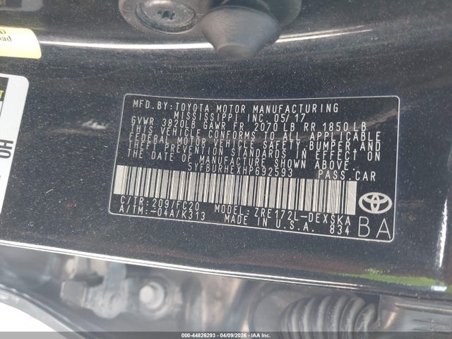 Toyota COROLLA SE 2017 5YFBURHEXHP692593 Image 9