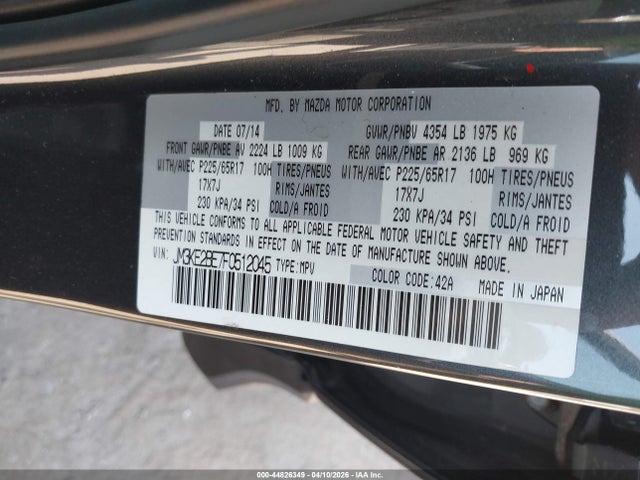 44826349 :رقم المزاد ، JM3KE2BE7F0512045 vin ، 2015 Mazda Cx-5 Sport مزاد بيع
