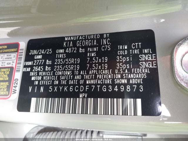44826448 :رقم المزاد ، 5XYK6CDF7TG349873 vin ، 2026 Kia Sportage X-line مزاد بيع