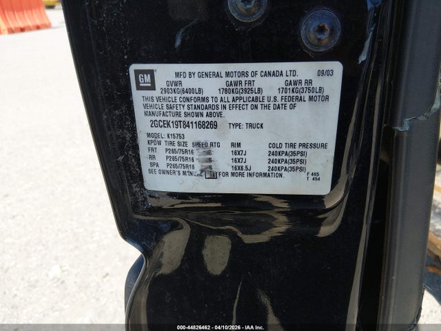44826462 :رقم المزاد ، 2GCEK19T841168269 vin ، 2004 Chevrolet Silverado 1500 Ls مزاد بيع