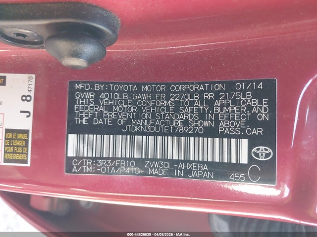 Toyota Prius Three 2014 JTDKN3DU1E1789270 Image 9