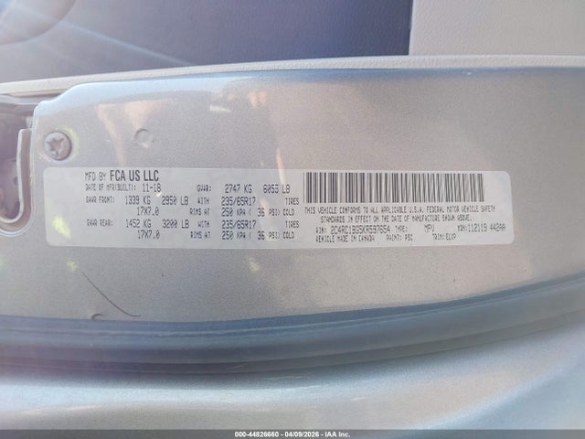 Продаж на аукціоні авто 2019 Chrysler Pacifica Touring L, vin: 2C4RC1BG5KR597654, номер лоту: 44826660