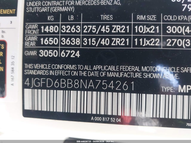Продажа на аукционе авто 2022 Mercedes-benz Amg Gle 53 Coupe 4matic, vin: 4JGFD6BB8NA754261, номер лота: 44826725