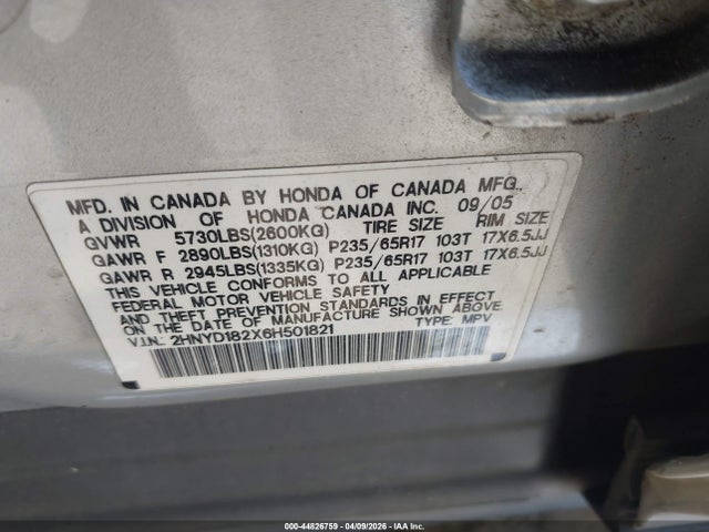 2006 ACURA MDX 2HNYD182X6H501821 Photo 8
