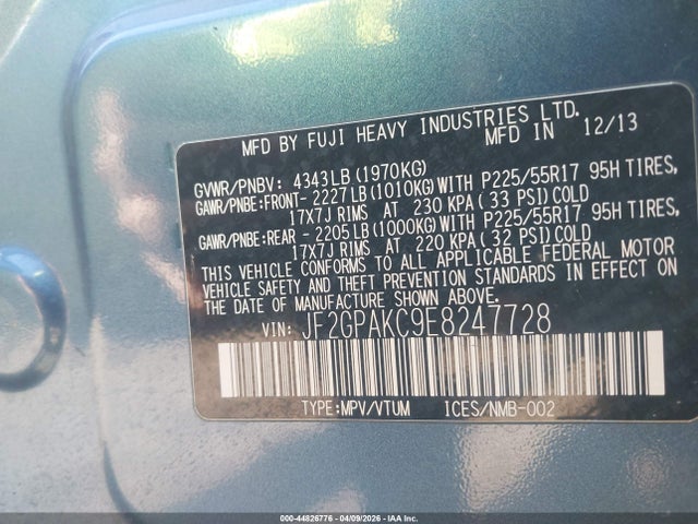 Продажа на аукционе авто 2014 Subaru Xv Crosstrek 2.0i Limited, vin: JF2GPAKC9E8247728, номер лота: 44826776