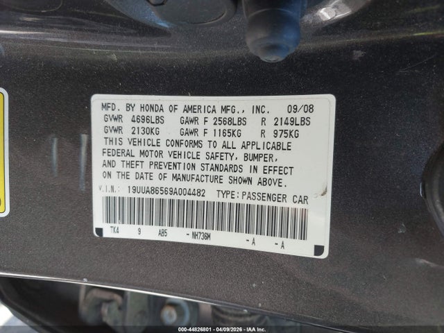 Продаж на аукціоні авто 2009 Acura Tl 3.5, vin: 19UUA86569A004482, номер лоту: 44826801