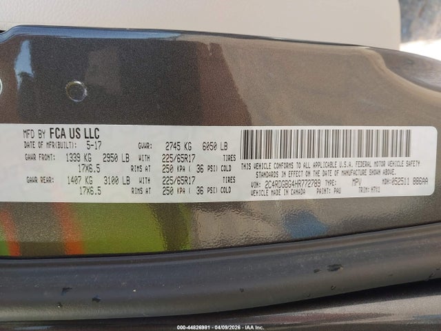 2017 DODGE GRAND CARAVAN 2C4RDGBG4HR772789 Photo 8