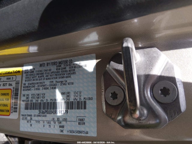 2018 FORD FUSION HYBRID 3FA6P0UU4JR198379 Photo 8