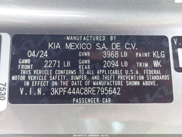 Aukcja sprzedaży 2024 Kia Forte Gt, vin: 3KPF44AC8RE795642, numer aukcji: 44827112