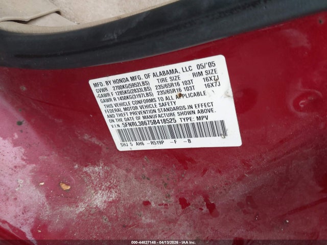 2005 HONDA ODYSSEY 5FNRL38675B418525 Photo 8