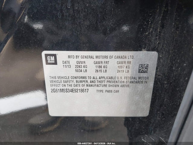 2014 Cadillac Xts Luxury მანქანა იყიდება აუქციონზე, vin: 2G61M5S34E9218617, აუქციონის ნომერი: 44827261
