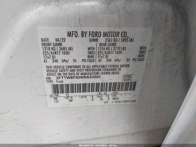 2022 FORD MAVERICK 3FTTW8F92NRA53502 Photo 8