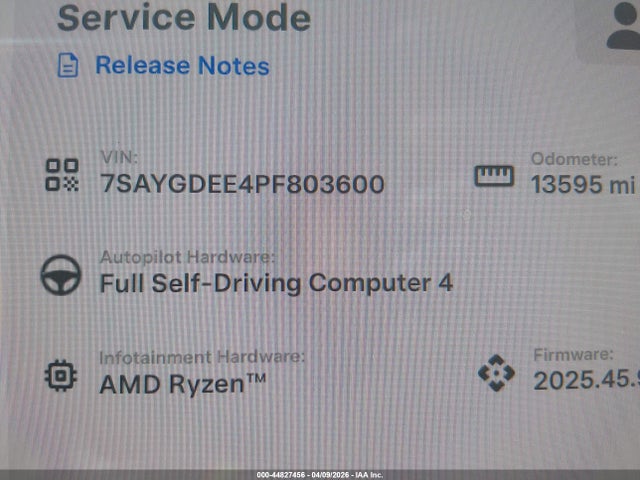 2023 Tesla Model Y Awd/long Range Dual Motor All-wheel Drive მანქანა იყიდება აუქციონზე, vin: 7SAYGDEE4PF803600, აუქციონის ნომერი: 44827456
