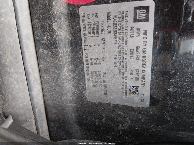 44827489 :رقم المزاد ، KL4CJESB2KB798718 vin ، 2019 Buick Encore Awd Preferred مزاد بيع