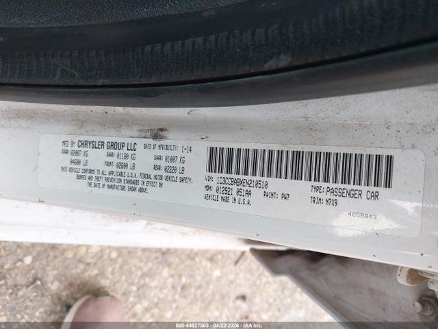 2014 Chrysler 200 Lx მანქანა იყიდება აუქციონზე, vin: 1C3CCBABXEN210510, აუქციონის ნომერი: 44827503