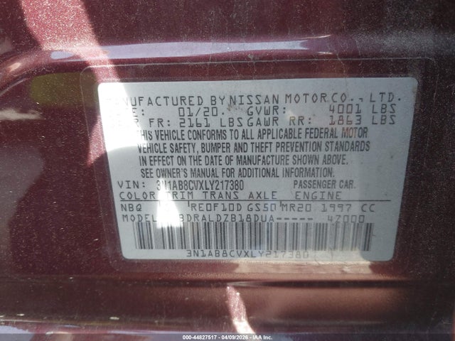 Aukcja sprzedaży 2020 Nissan Sentra Sv Xtronic Cvt, vin: 3N1AB8CVXLY217380, numer aukcji: 44827517