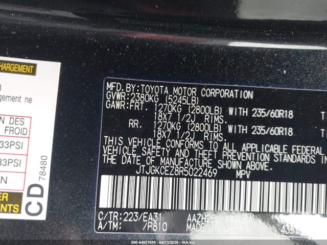 Aukcja sprzedaży 2024 Lexus Nx 350h Premium, vin: JTJGKCEZ8R5022469, numer aukcji: 44827695