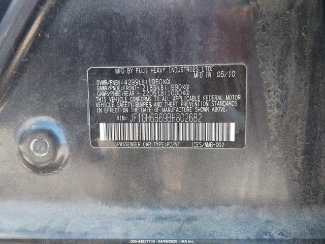 2011 SUBARU IMPREZA JF1GH6B69BH802682 Photo 8