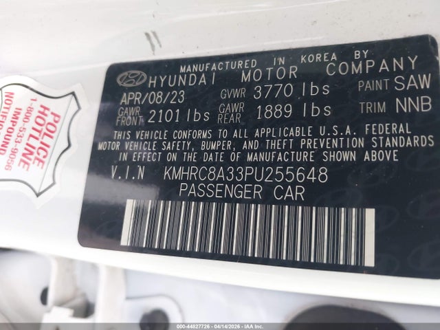 2023 HYUNDAI VENUE KMHRC8A33PU255648 Photo 8