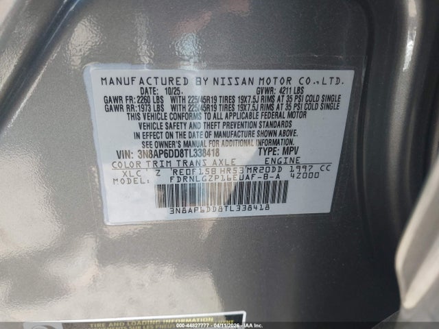 44827777 :رقم المزاد ، 3N8AP6DD8TL338418 vin ، 2026 Nissan Kicks Sr مزاد بيع