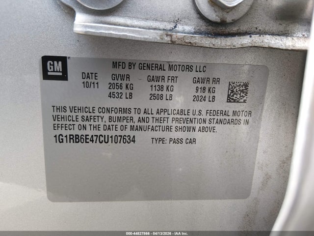 2012 CHEVROLET VOLT 1G1RB6E47CU107634 Photo 8