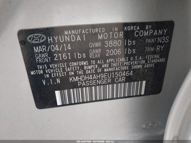 Hyundai Elantra Sport 2014 KMHDH4AH9EU150464 Image 9