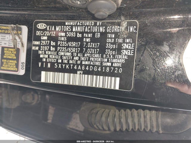 Aukcja sprzedaży 2013 Kia Sorento Lx, vin: 5XYKT4A64DG418720, numer aukcji: 44827953