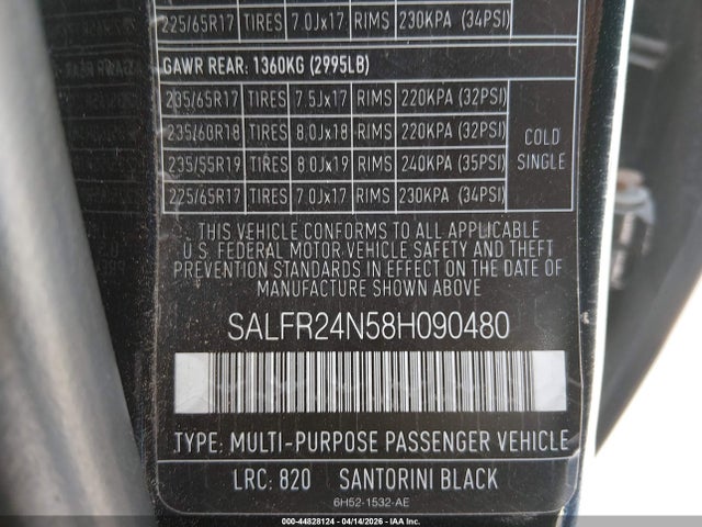Продаж на аукціоні авто 2008 Land Rover Lr2 Hse, vin: SALFR24N58H090480, номер лоту: 44828124