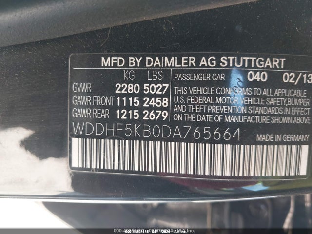 Aukcja sprzedaży 2013 Mercedes-benz E 350, vin: WDDHF5KB0DA765664, numer aukcji: 44828185
