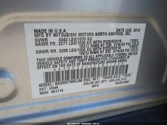 2014 MITSUBISHI OUTLANDER SPORT 4A4AP3AU4EE031886 Photo 8