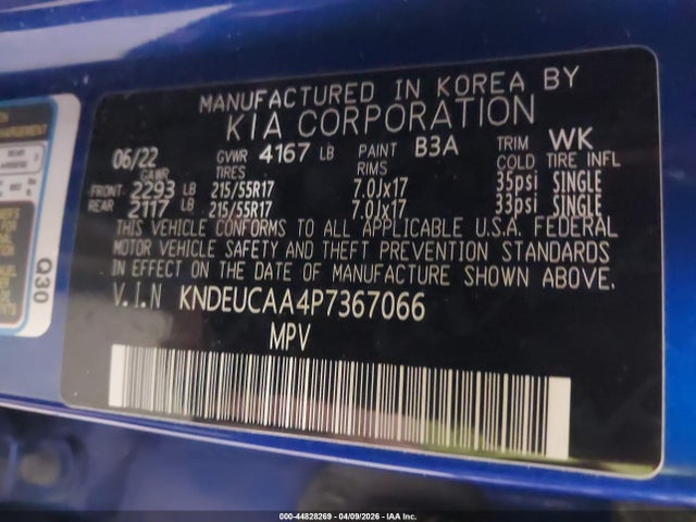 Продажа на аукционе авто 2023 Kia Seltos S, vin: KNDEUCAA4P7367066, номер лота: 44828269