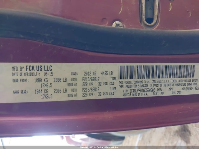 Aukcja sprzedaży 2016 Jeep Patriot Latitude, vin: 1C4NJPFB1GD590202, numer aukcji: 44828271