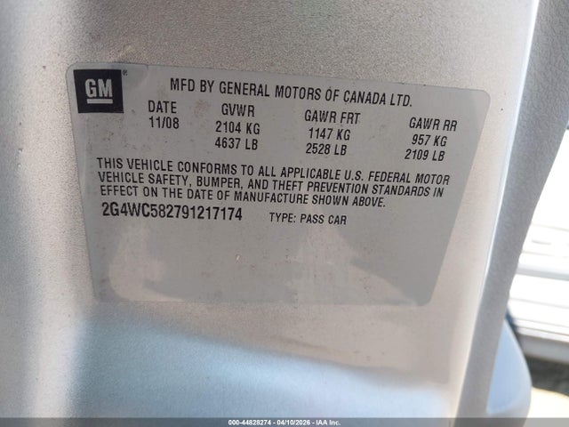 2009 BUICK LACROSSE 2G4WC582791217174 Photo 8