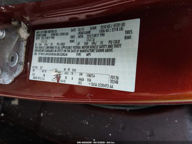 2016 FORD ESCAPE 1FMCU0GX9GUB32824 Photo 8