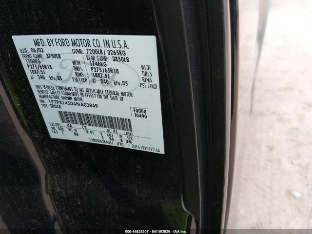 2004 FORD F-150 1FTPX14504NA03849 Photo 8