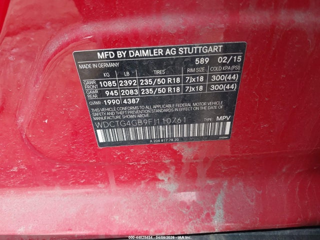 2015 MERCEDES-BENZ GLA 250 WDCTG4GB9FJ110761 Photo 8