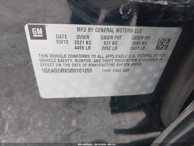 2013 Cadillac Ats Standard მანქანა იყიდება აუქციონზე, vin: 1G6AG5RX5D0161255, აუქციონის ნომერი: 44828503
