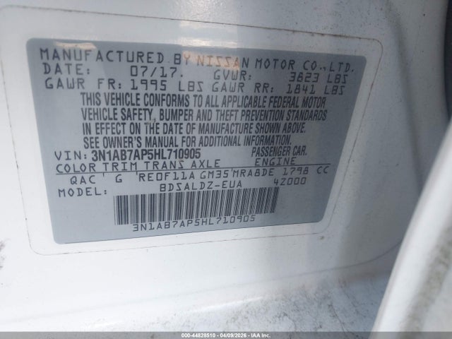 3N1AB7AP5HL710905 Nissan SENTRA SV