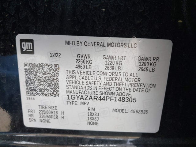 Продажа на аукционе авто 2023 Cadillac Xt4 Fwd Luxury, vin: 1GYAZAR44PF148305, номер лота: 44828549