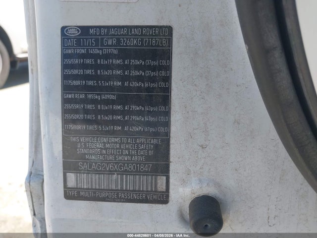 2016 LAND ROVER LR4 SALAG2V6XGA801847 Photo 8